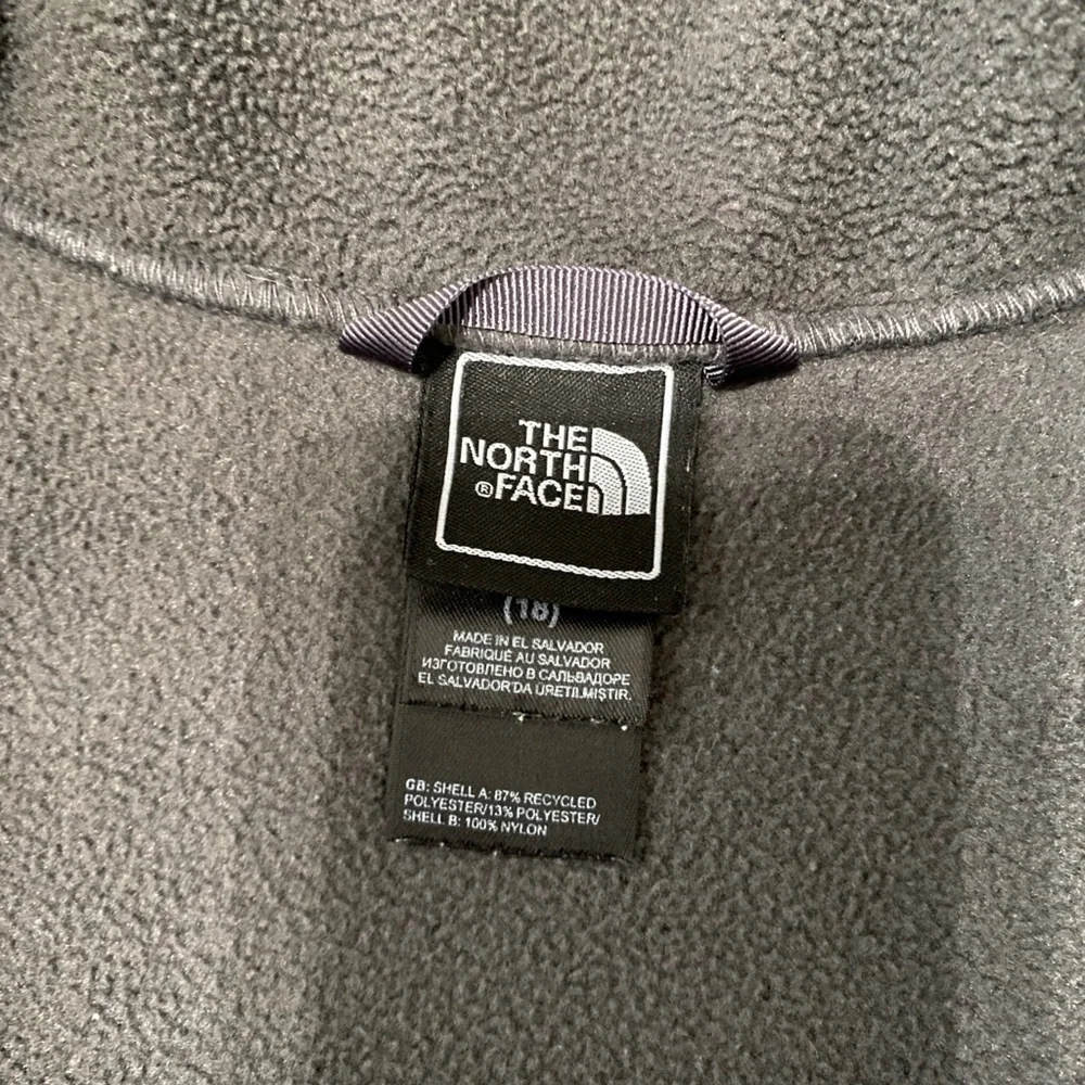 The North Face Girls Denali Fleece Gray Pink XL 18